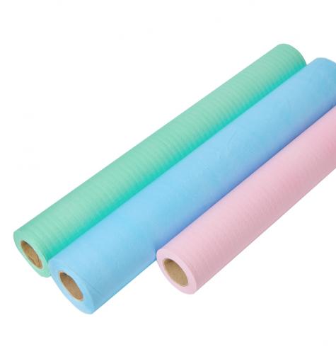 China Laminated Paper Film Roll Degradable Examination Bed Sheet Paper Film Roll Couch/Table Pad Hersteller