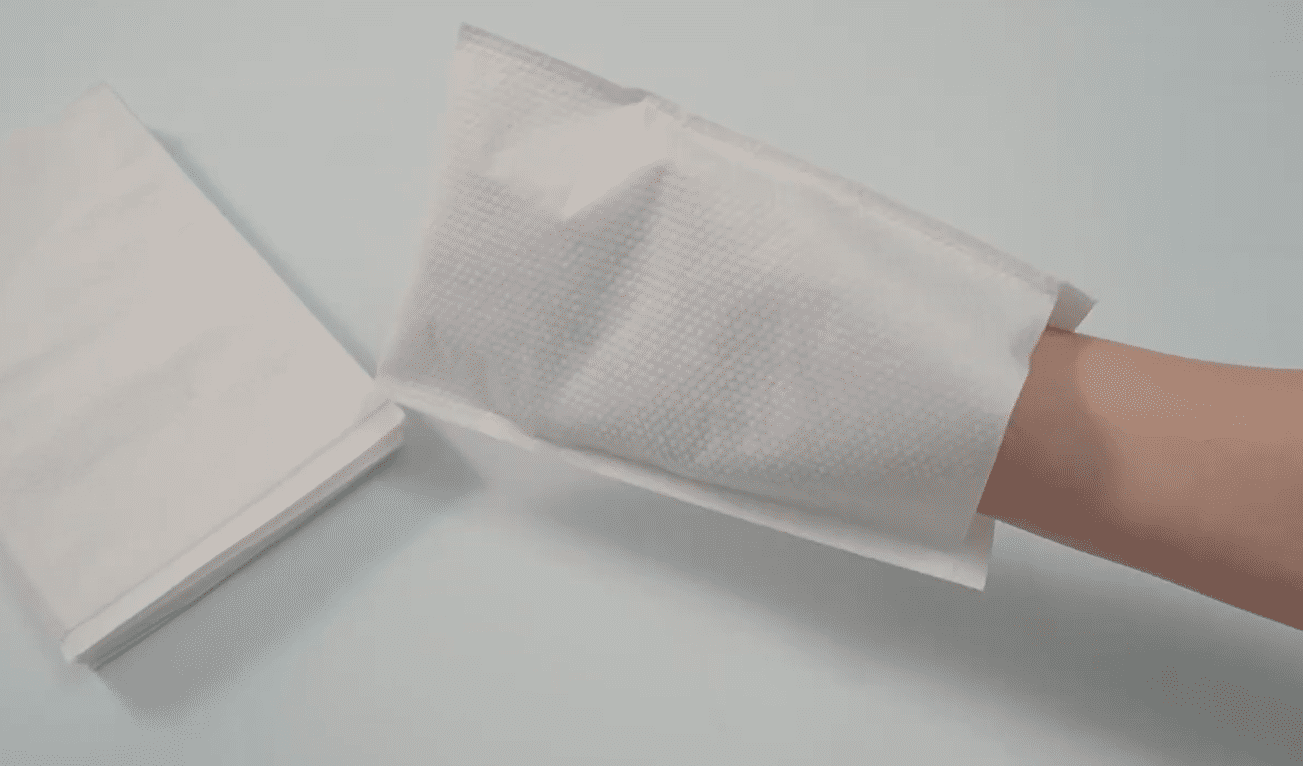 Einweg-Waschhandschuhe aus Vliesstoff, antibakteriell, umweltfreundlich, rechteckig